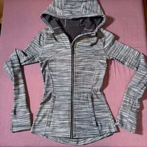 Lululemon Hooded Define Jacket *Nulu Heathered Black/White/Black - Size 2 *FLAW*